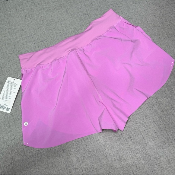 Lululemon Fast & Free High Rise Classic Shorts Dahlia Mauve Reflective 14 NWT - Picture 6 of 8